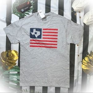 TEXAS FLAG UNISEX GRAY GRAPHIC TEE SIZE MEDIUM REGULAR FIT…